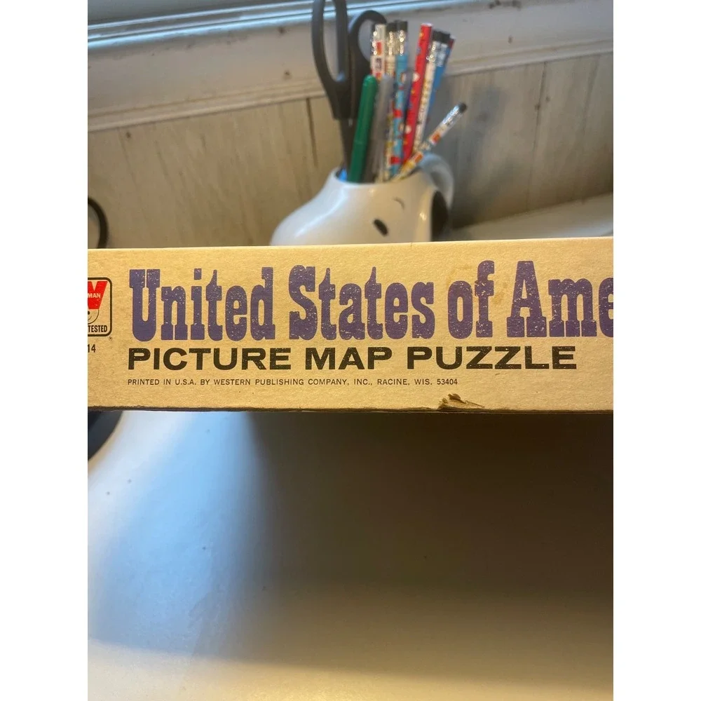 Vintage 1965 Whitman United States Of America Map 100 Piece Puzzle Complete